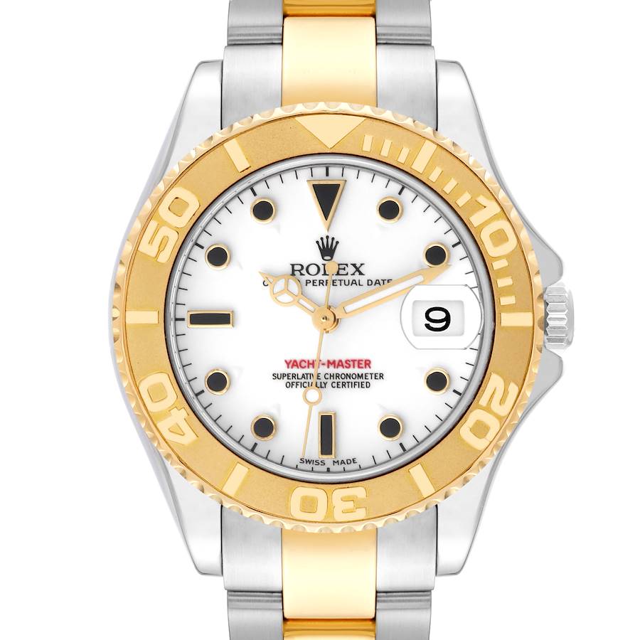 Rolex Yachtmaster Midsize Steel Yellow Gold Mens Watch 168623 Box Papers SwissWatchExpo