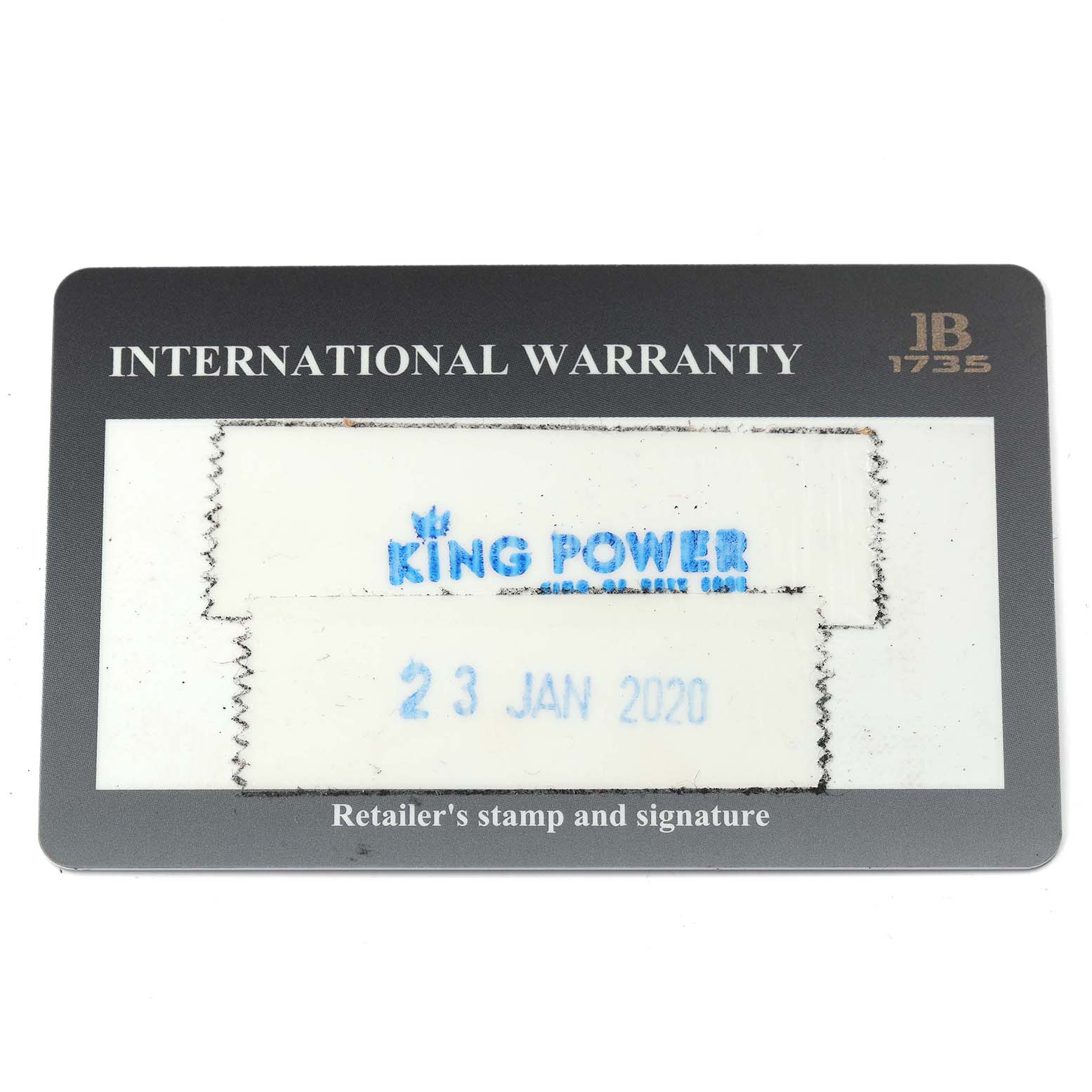 This image shows the international warranty card for the Blancpain Fifty Fathoms 5015-12B30 Men
s Titanium Black Dial 5015-12B30 Men
s Titanium Black Dial watch.