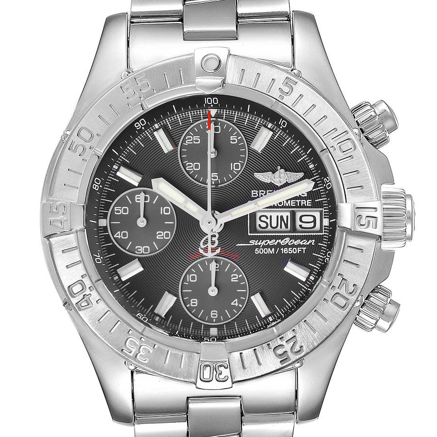 Breitling Aeromarine Superocean Gray Dial Steel Mens Watch A13340 SwissWatchExpo