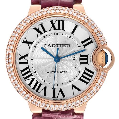 Photo of Cartier Ballon Bleu 36 Rose Gold Diamond Watch WJBB0009 Box Card