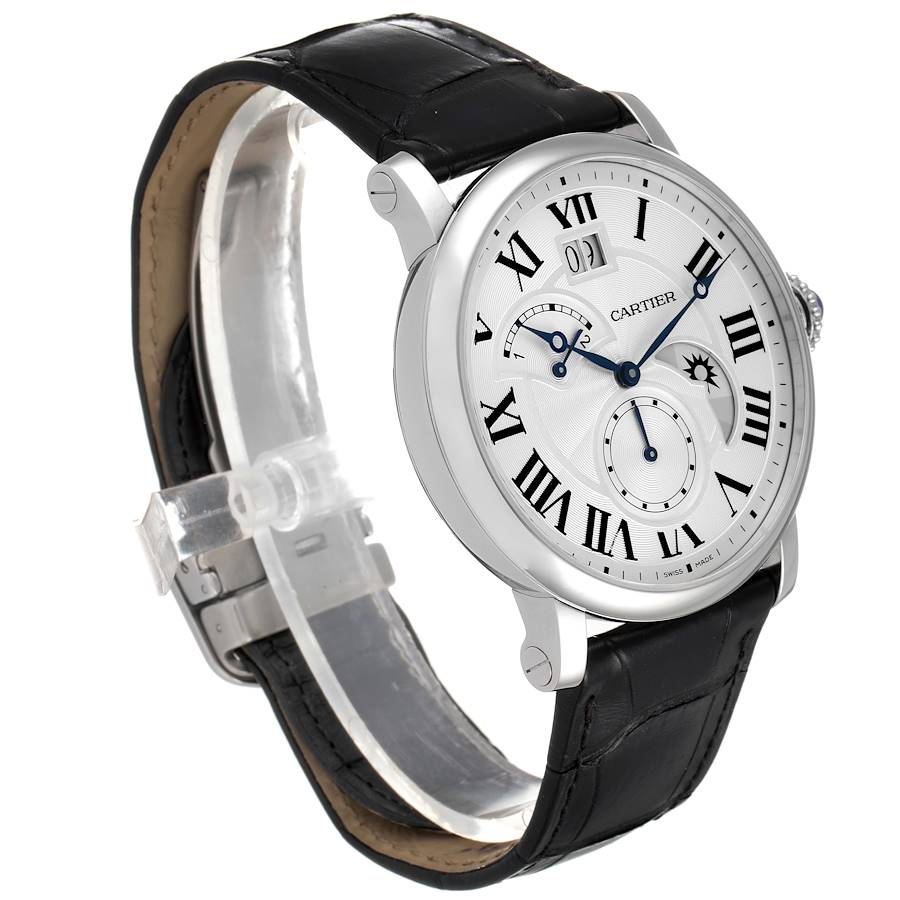 Cartier Rotonde Retrograde GMT Time Zone Steel Mens Watch W1556368