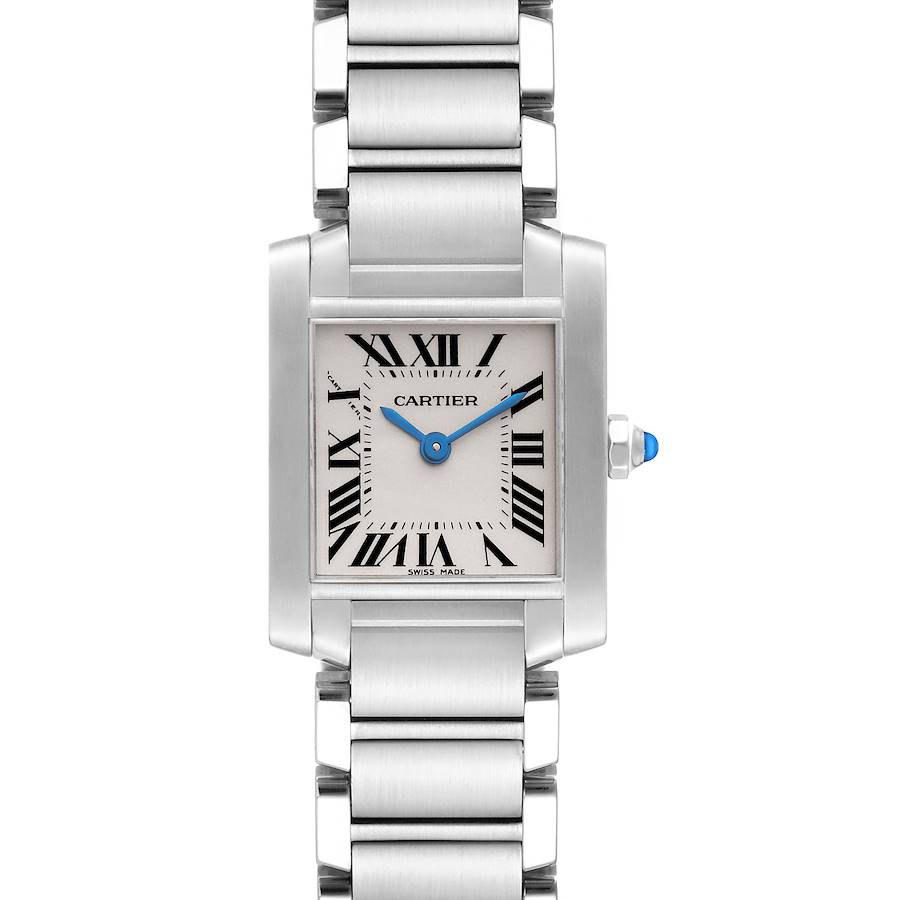 Cartier Tank Francaise Small Silver Dial Steel Ladies Watch W51008Q3 SwissWatchExpo