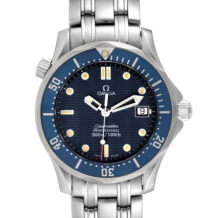 Omega Seamaster Bond 36 Midsize Blue Dial Steel Mens Watch 2561.80.00 Card SwissWatchExpo