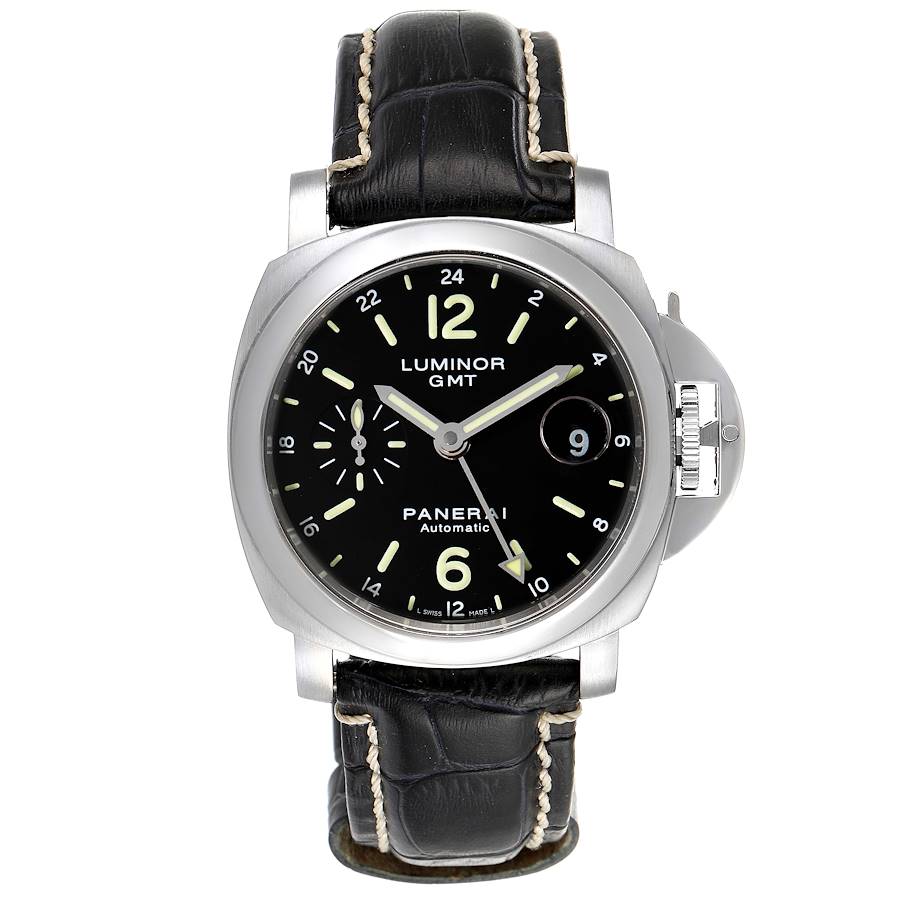 Panerai Luminor GMT 40mm Steel Mens Watch PAM00244 Box Card