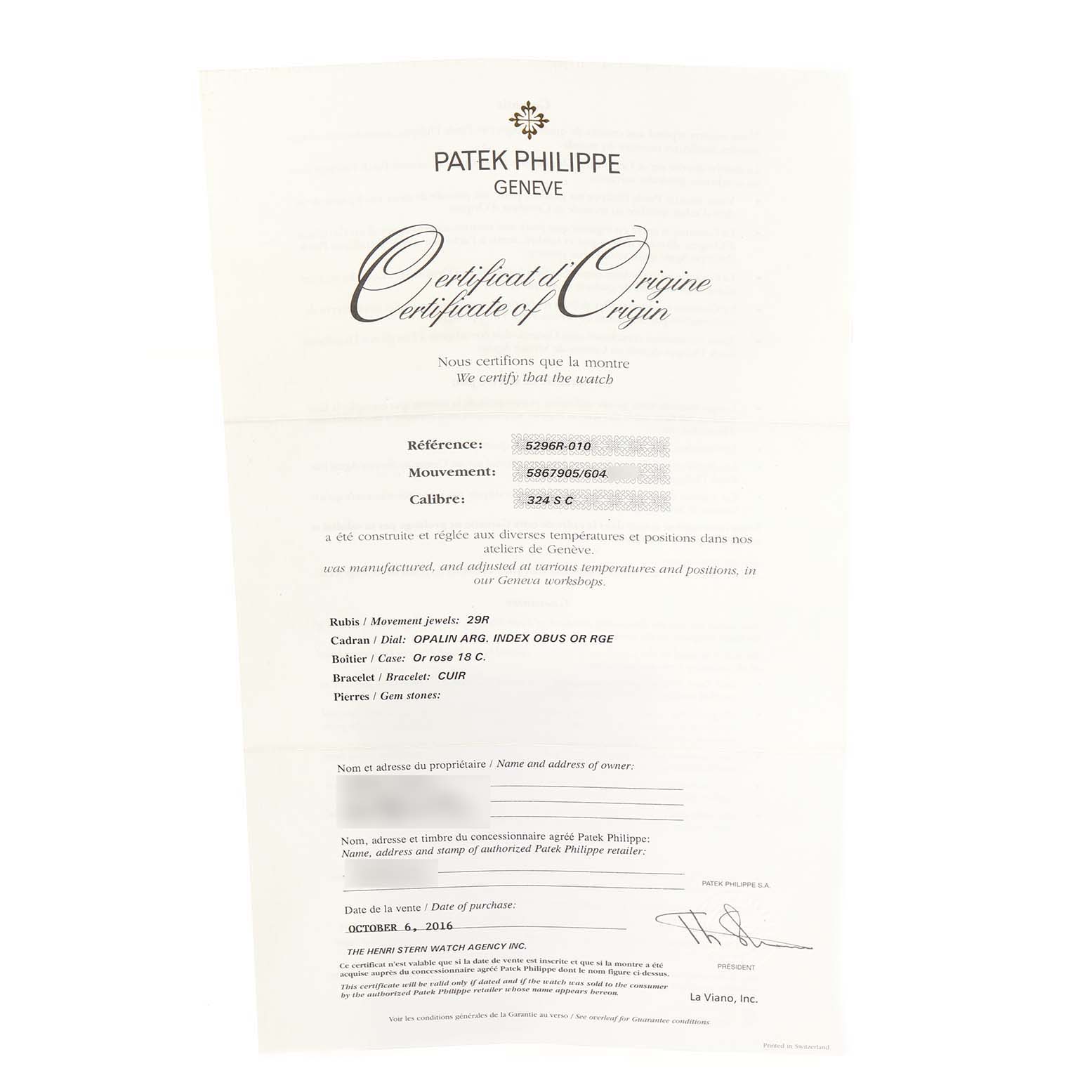 Patek Philippe Calatrava 18K Rose Gold Mens Watch 5296 Box Papers ...