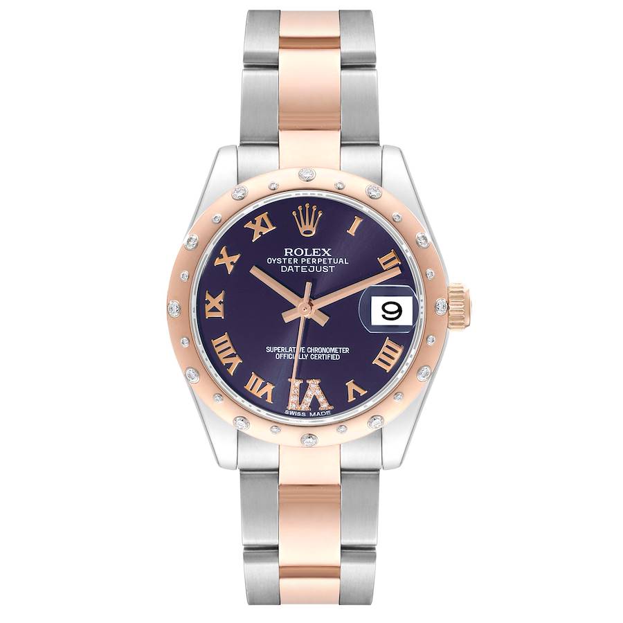 Rolex Datejust 31 Midsize Steel Rose Gold Diamond Ladies Watch 178341 SwissWatchExpo