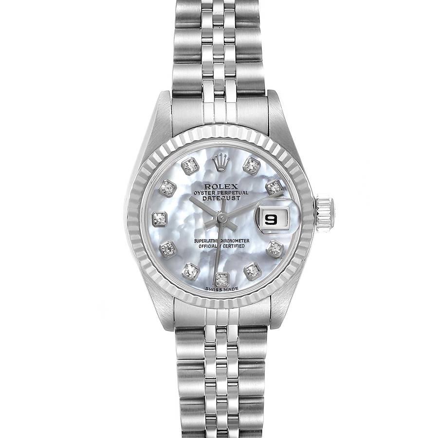 Rolex Datejust Steel White Gold MOP Diamond Ladies Watch 79174 SwissWatchExpo