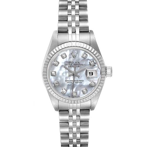 Photo of Rolex Datejust Steel White Gold MOP Diamond Ladies Watch 79174