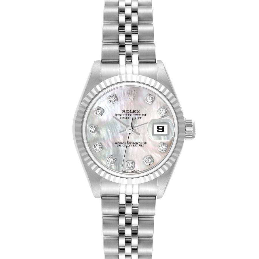 Rolex Datejust Steel White Gold Mother of Pearl Diamond Ladies Watch 79174 SwissWatchExpo