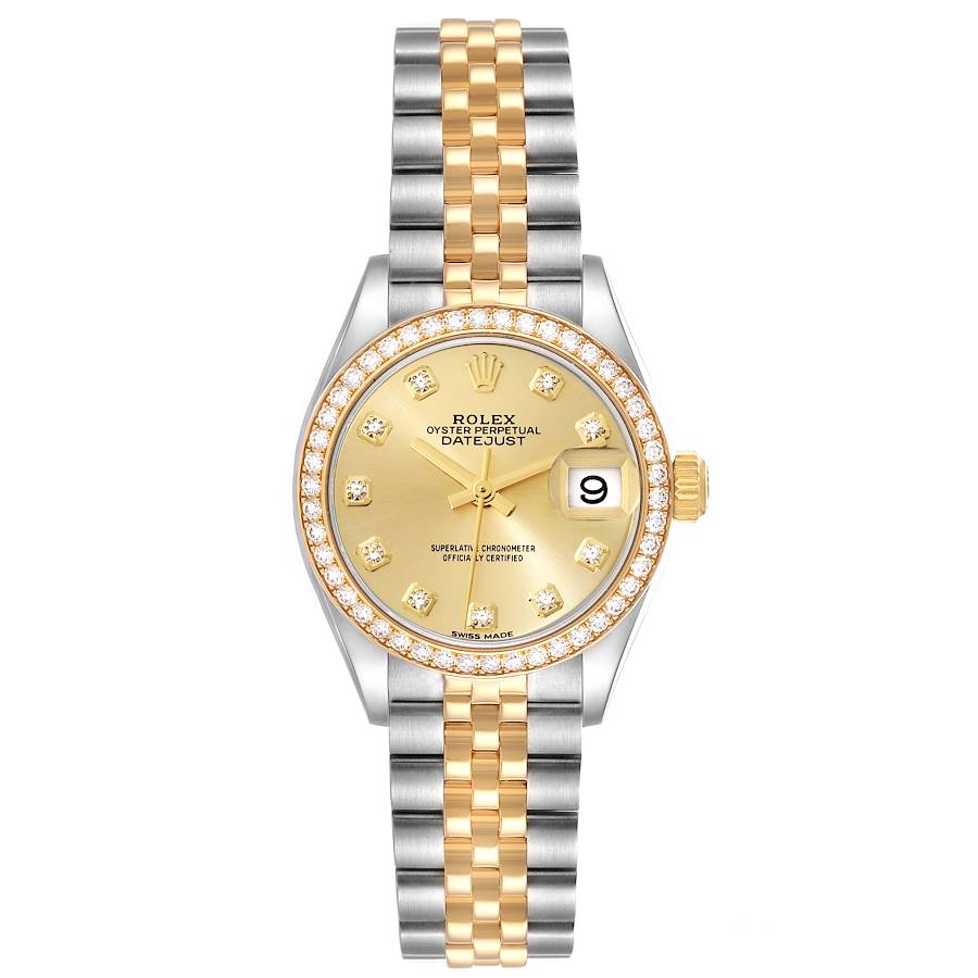 Rolex Datejust Steel Yellow Gold Champagne Diamond Dial Ladies Watch 279383 SwissWatchExpo
