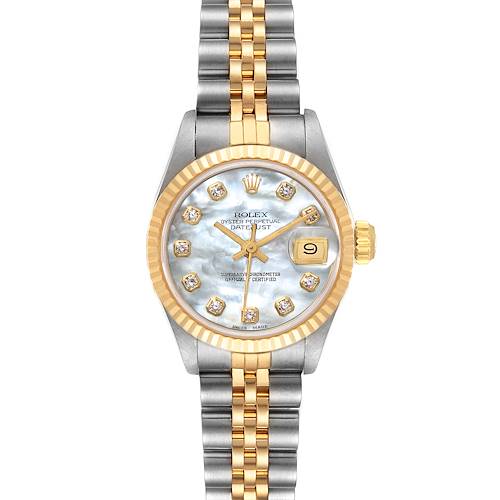 Photo of Rolex Datejust Steel Yellow Gold MOP Diamond Dial Ladies Watch 69173