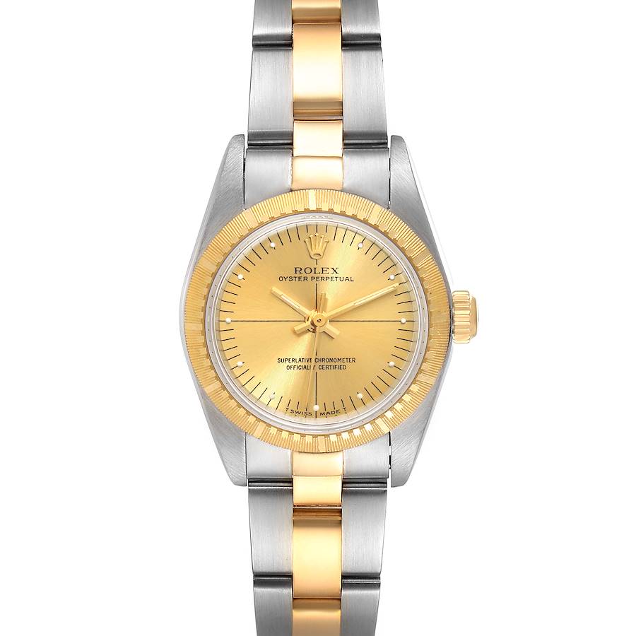 Rolex Oyster Perpetual Steel Yellow Gold Champagne Dial Ladies Watch 76243 SwissWatchExpo