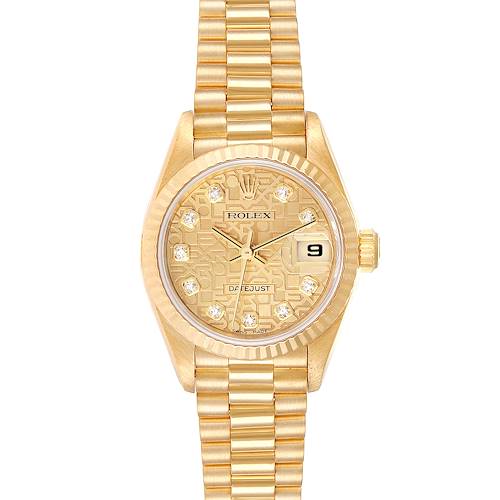 Photo of Rolex President Datejust Yellow Gold Diamond Dial Ladies Watch 79178