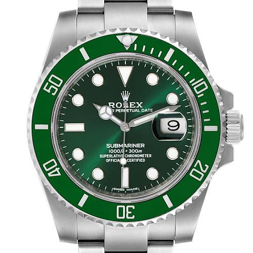 Photo of Rolex Submariner Hulk Green Dial Bezel Steel Mens Watch 116610 Unworn