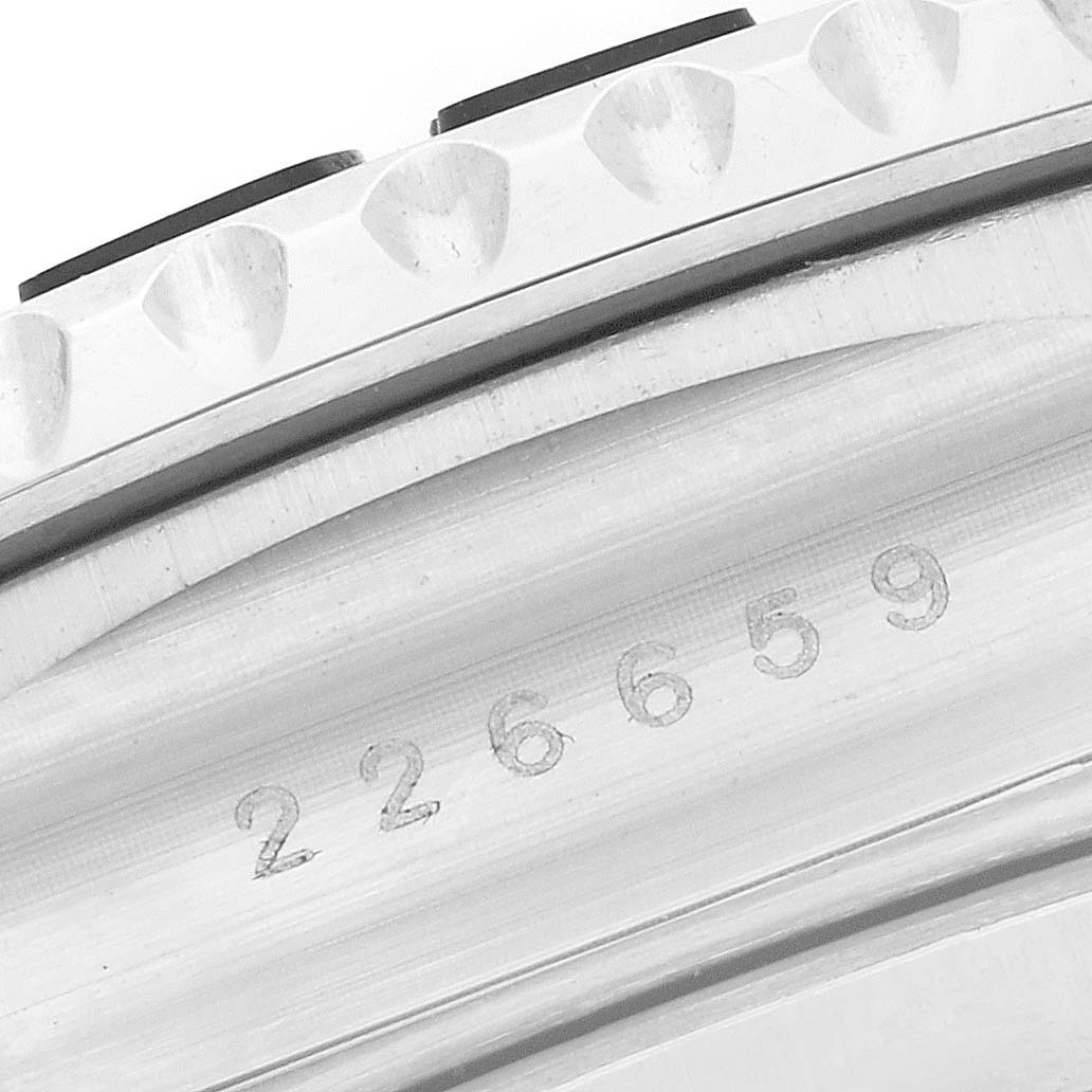 The image shows a close-up of the bezel and case edge of a Rolex Yacht-Master 226659 Men's White Gold Black Dial 226659 Men's White Gold Black Dial, highlighting the model number engraved on the side.