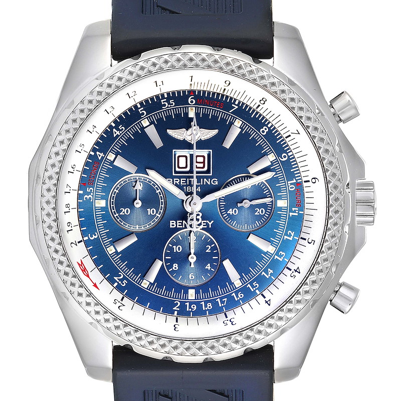 Breitling Bentley Motors Blue Dial Chronograph Steel Mens Watch A44362 SwissWatchExpo