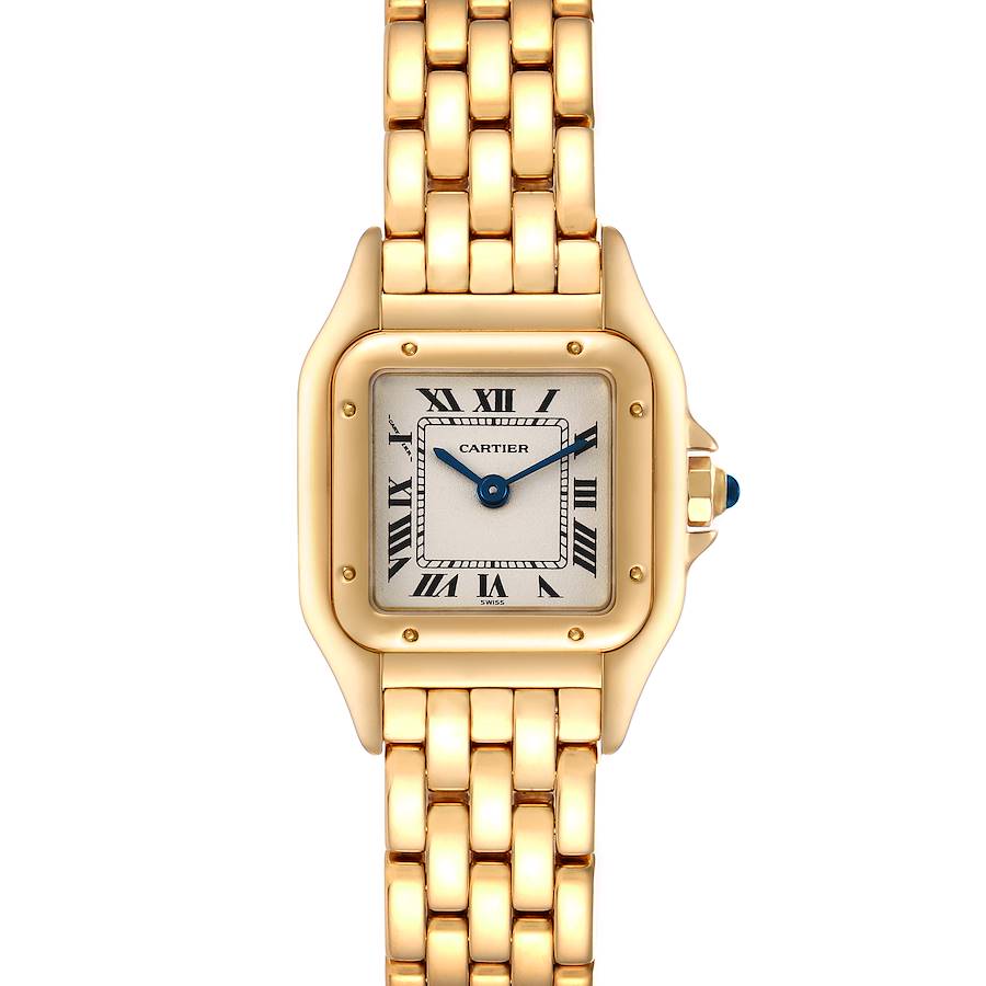 Cartier Panthere Small Yellow Gold Silver Dial Watch W25022B9 SwissWatchExpo