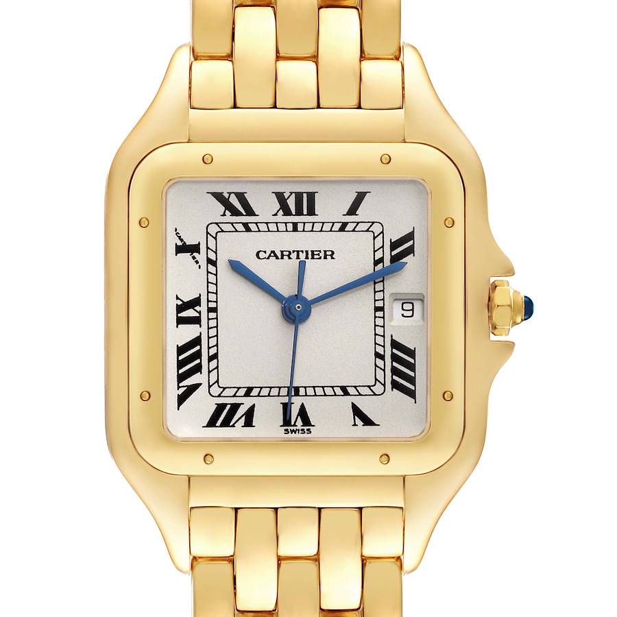 Cartier Panthere XL Date 28MM Yellow Gold Mens Watch W25014B9 SwissWatchExpo