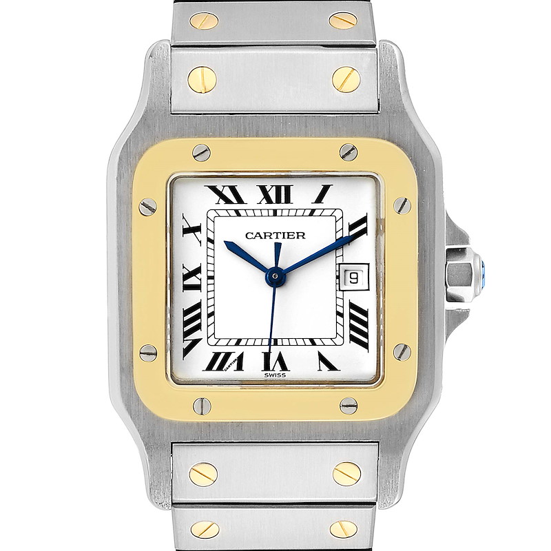 Cartier Santos Galbee 29mm Steel Yellow Gold Mens Watch 2380 SwissWatchExpo