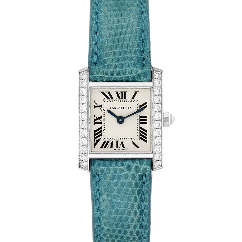 Cartier Tank Francaise White Gold Diamond Ladies Watch WE100231 Box Papers SwissWatchExpo