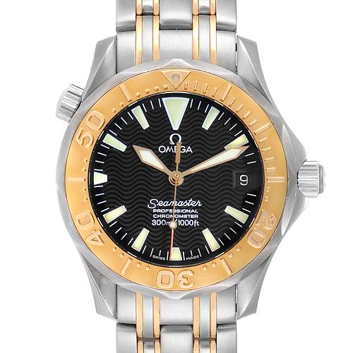 Photo of Omega Seamaster 36 Midsize Black Dial Yellow Gold Steel Watch 2453.50.00