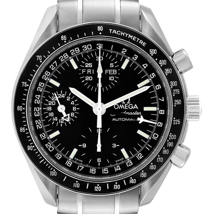 Omega Speedmaster Day Date Black Dial Automatic Mens Watch 3520.50.00 Card SwissWatchExpo