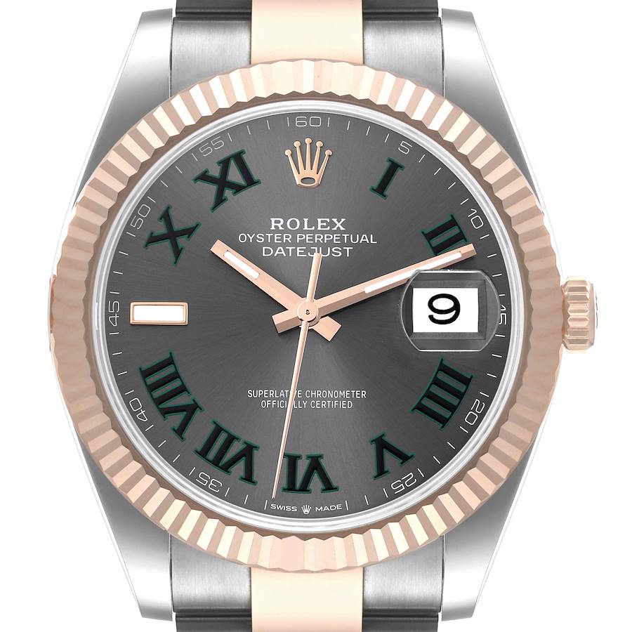 Rolex Datejust 41 Steel Rose Gold Wimbledon Dial Mens Watch 126331 Unworn SwissWatchExpo