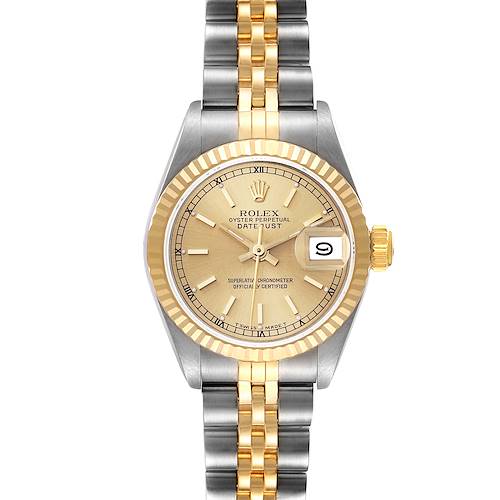 Photo of Rolex Datejust Champagne Steel Yellow Gold Ladies Watch 69173 Box Papers