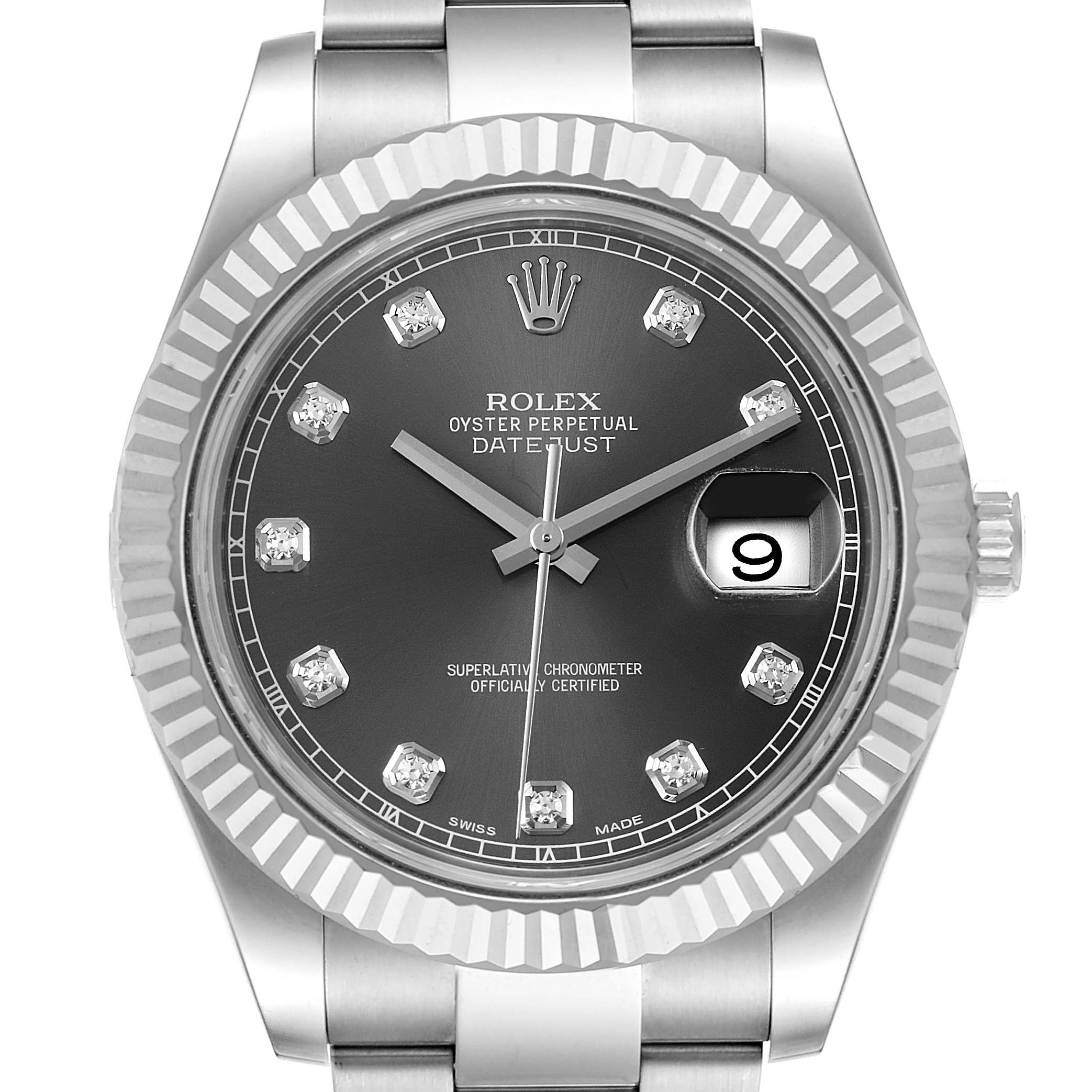 rolex datejust 41mm white gold fluted bezel price