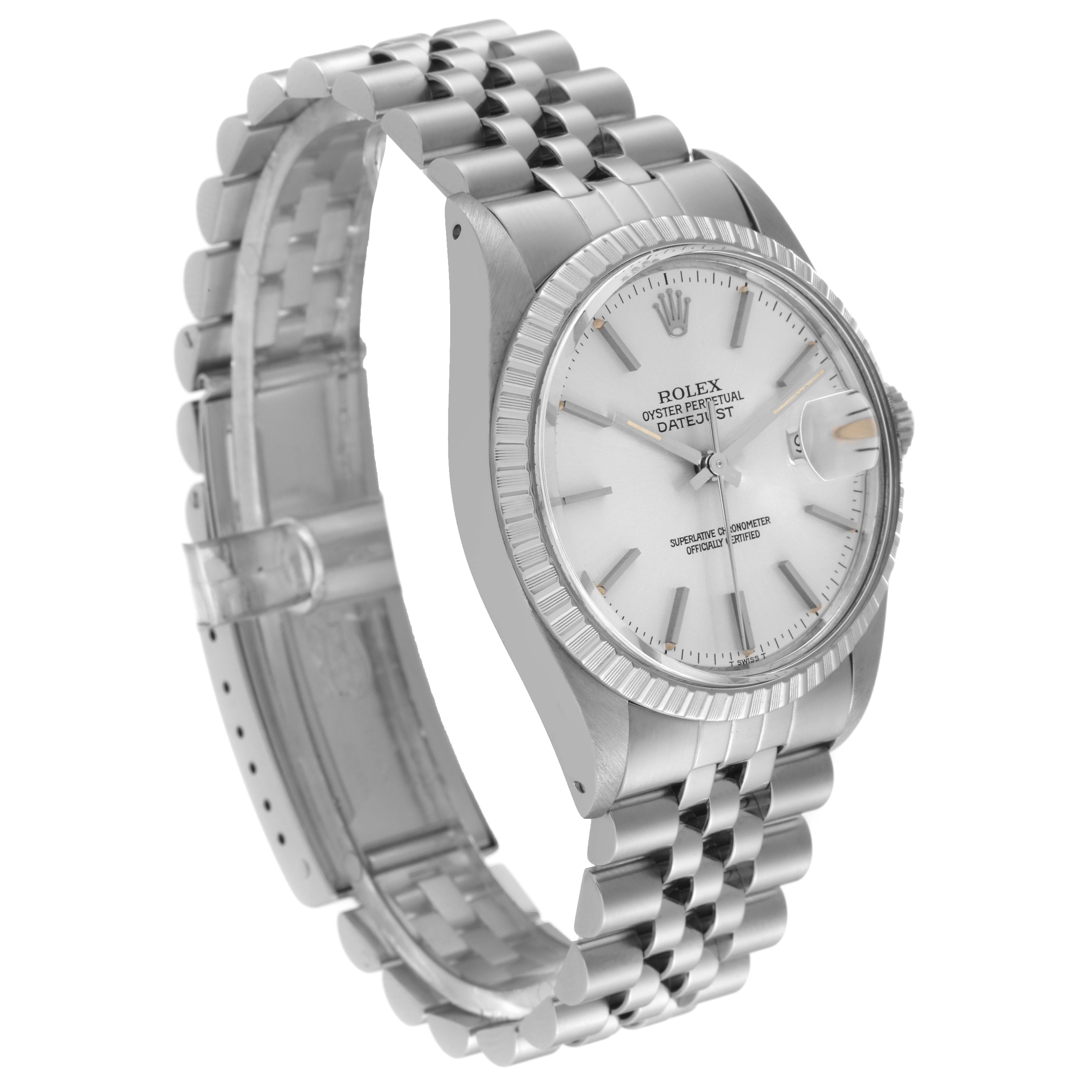 This image shows a Rolex Vintage Collection 16030 Men's Stainless Steel Silver Dial 16030 Men's Stainless Steel Silver Dial watch at a three-quarter angle, displaying its dial, bezel, and jubilee bracelet.