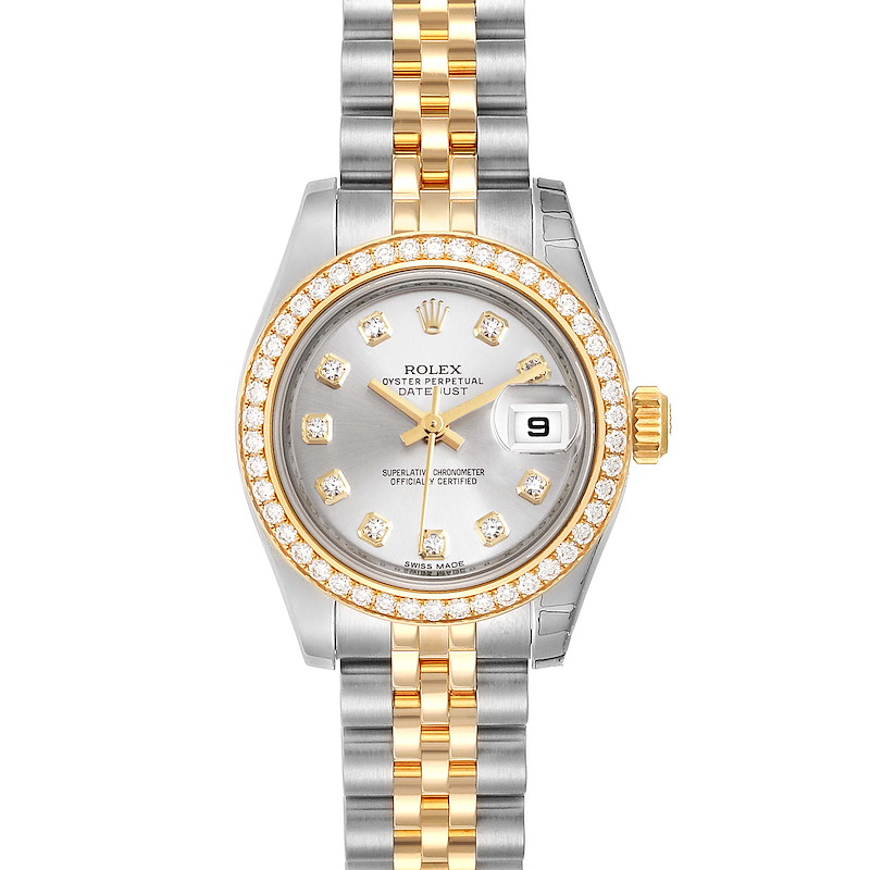 Rolex Datejust Steel Yellow Gold Diamond Ladies Watch 179383 Box Card SwissWatchExpo