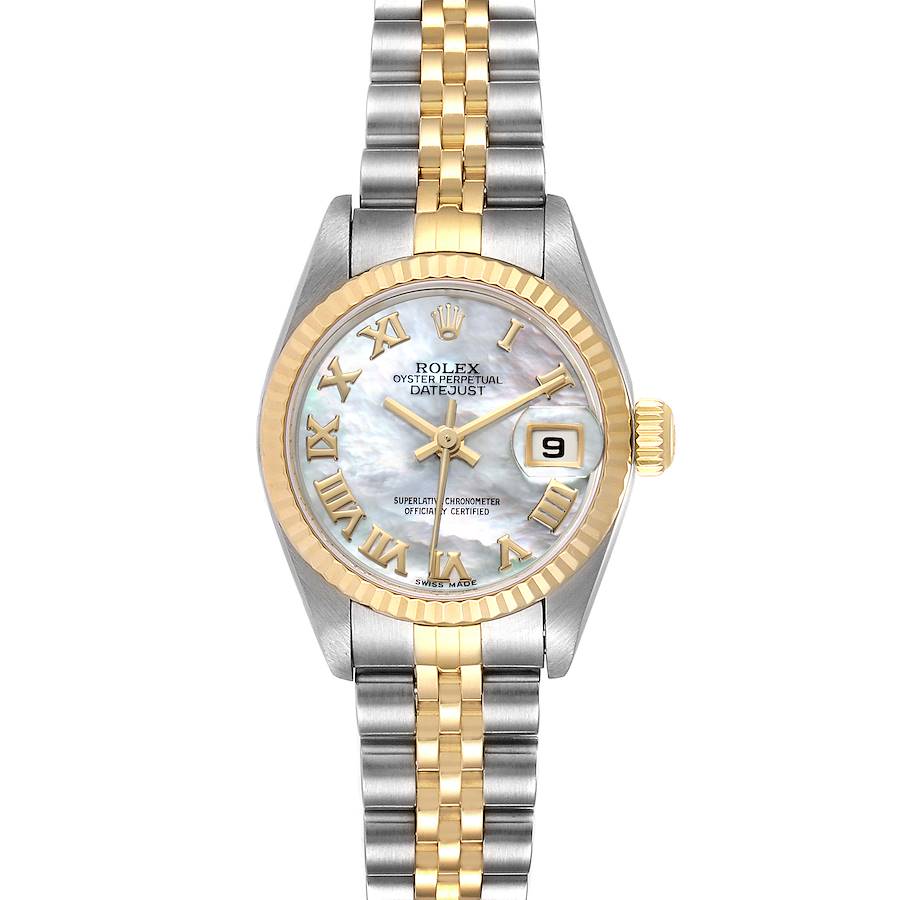 Rolex Datejust Steel Yellow Gold MOP Roman Dial Watch 79173 Box Papers SwissWatchExpo