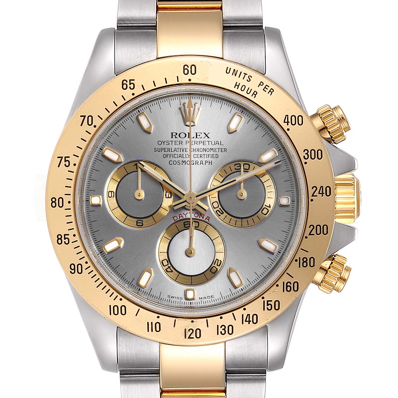 Rolex Daytona Steel Yellow Gold Slate Dial Chronograph Mens Watch 116523 SwissWatchExpo