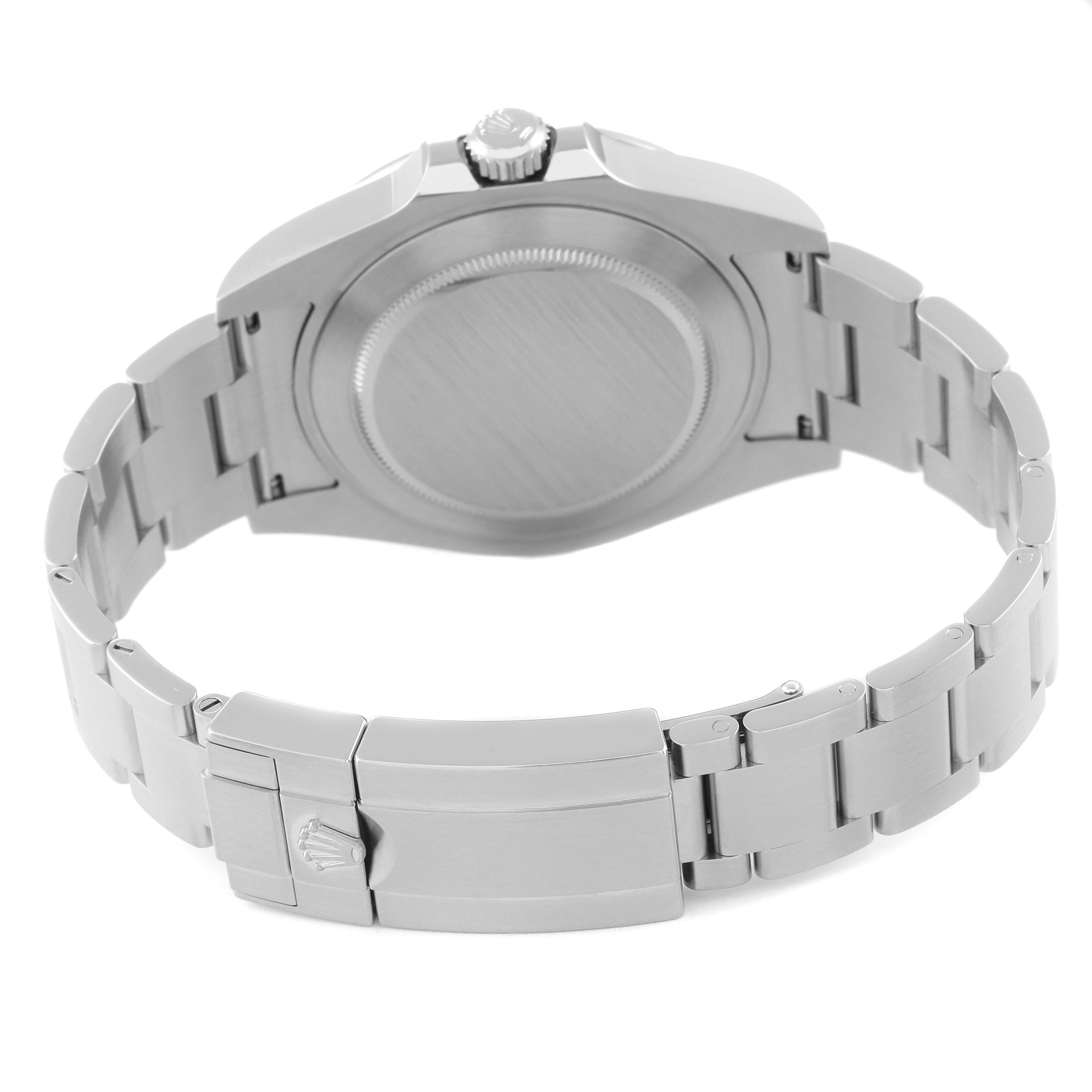 The image shows the back case and bracelet clasp of a Rolex Explorer 216570 Men
s Stainless Steel White Dial 216570 Men
s Stainless Steel White Dial watch from a rear angle.