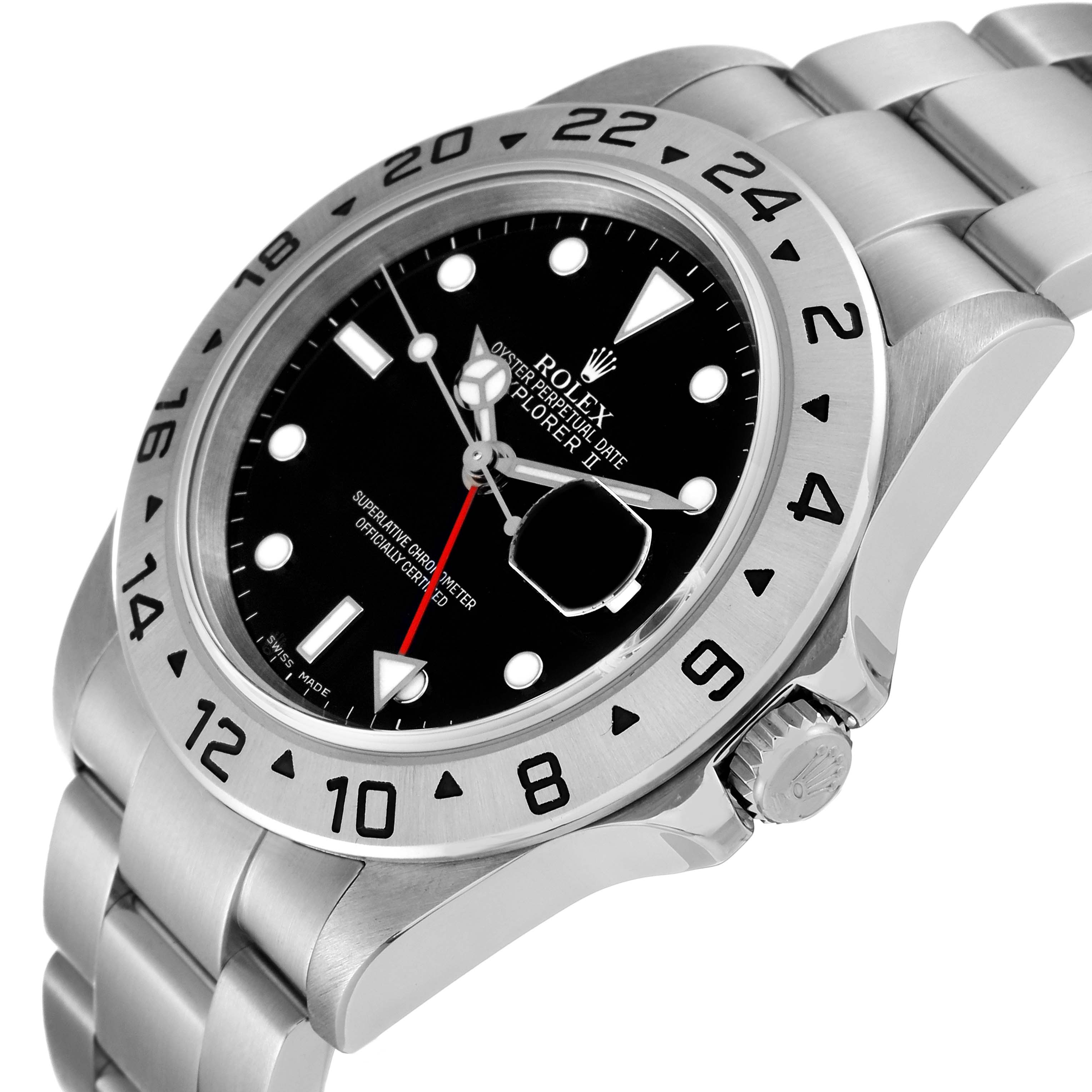 This image shows a side and top angle of the Rolex Explorer 16570 Men
s Stainless Steel Black Dial 16570 Men
s Stainless Steel Black Dial watch, displaying its bezel, dial, crown, and bracelet.