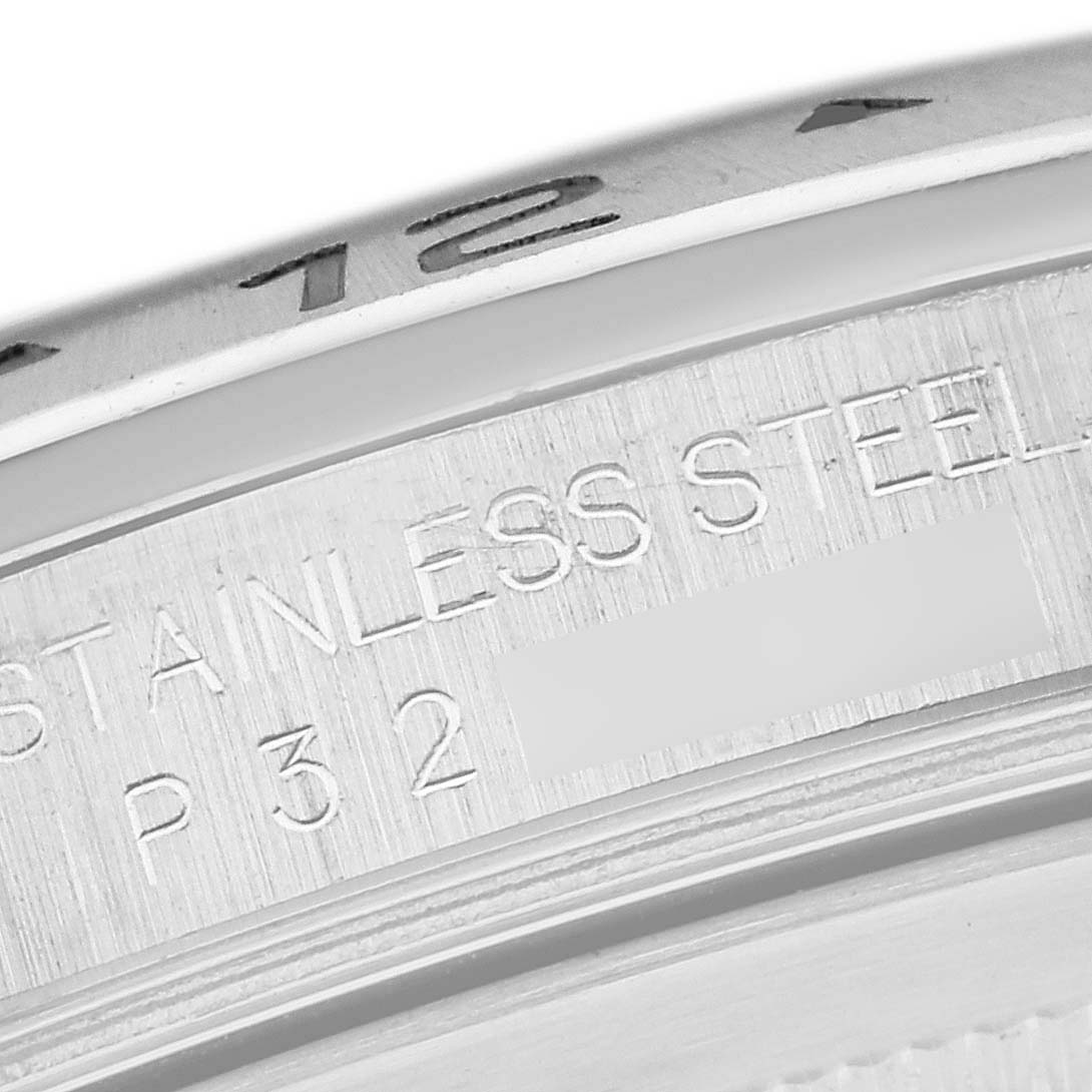 This image shows a close-up of the side view, revealing the engraving on the case of the Rolex Explorer 16570 Men
s Stainless Steel Black Dial 16570 Men
s Stainless Steel Black Dial watch.