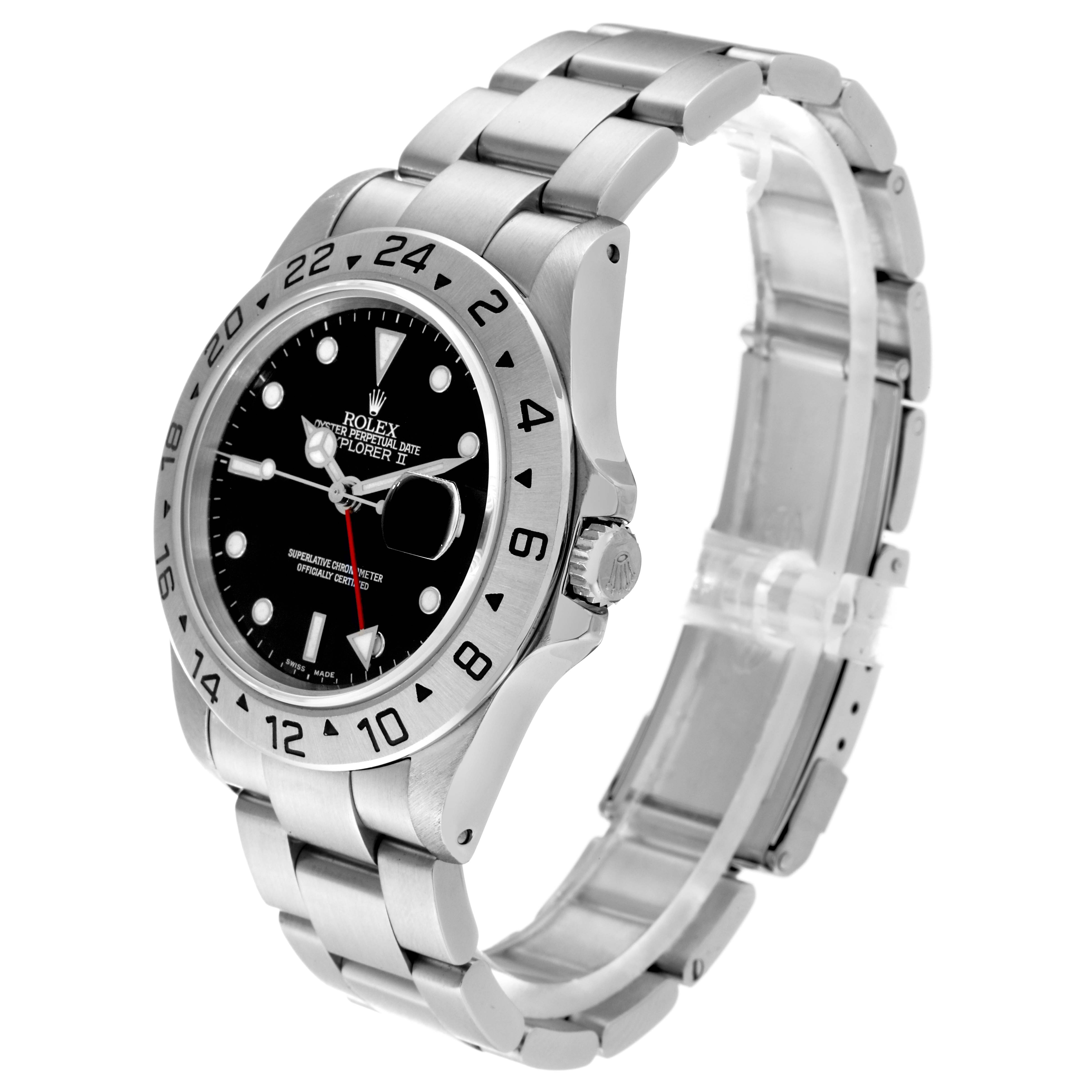 The image shows a Rolex Explorer 16570 Men
s Stainless Steel Black Dial 16570 Men
s Stainless Steel Black Dial watch from a diagonal angle, displaying the dial, bezel, case, and bracelet.