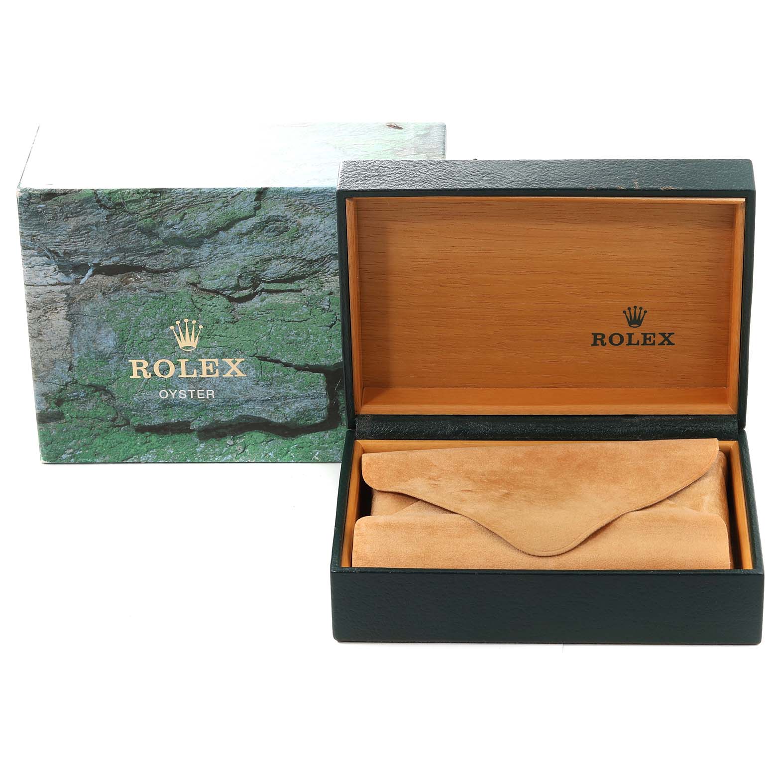 The image shows the open box and outer packaging of a Rolex GMT-Master 16710 Men
s Stainless Steel Black Dial 16710 Men
s Stainless Steel Black Dial watch, featuring the logo and branding.