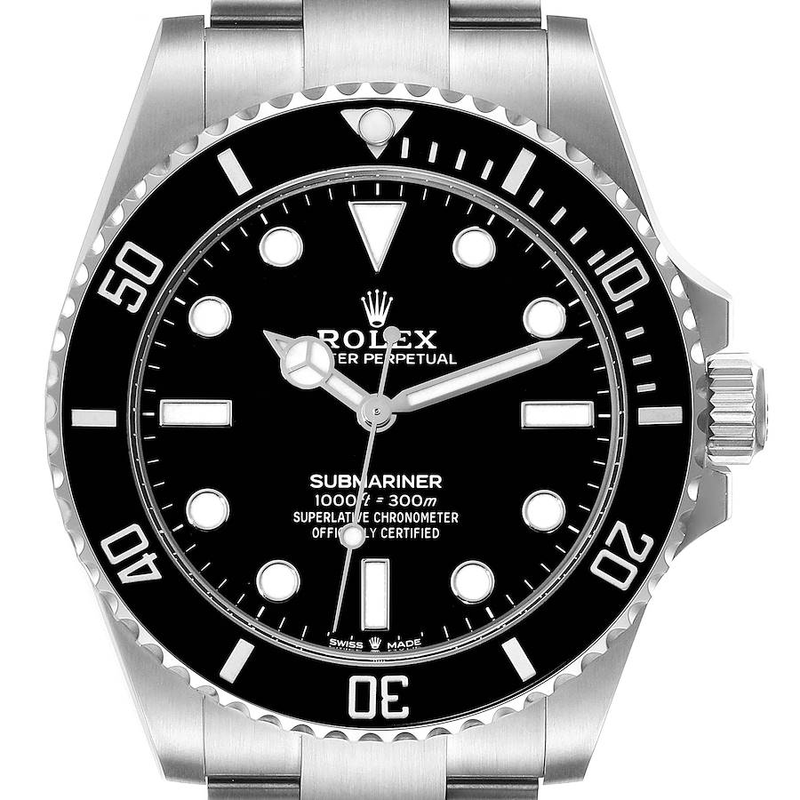 Rolex Submariner Non-Date Ceramic Bezel Steel Mens Watch 124060 Box Card SwissWatchExpo