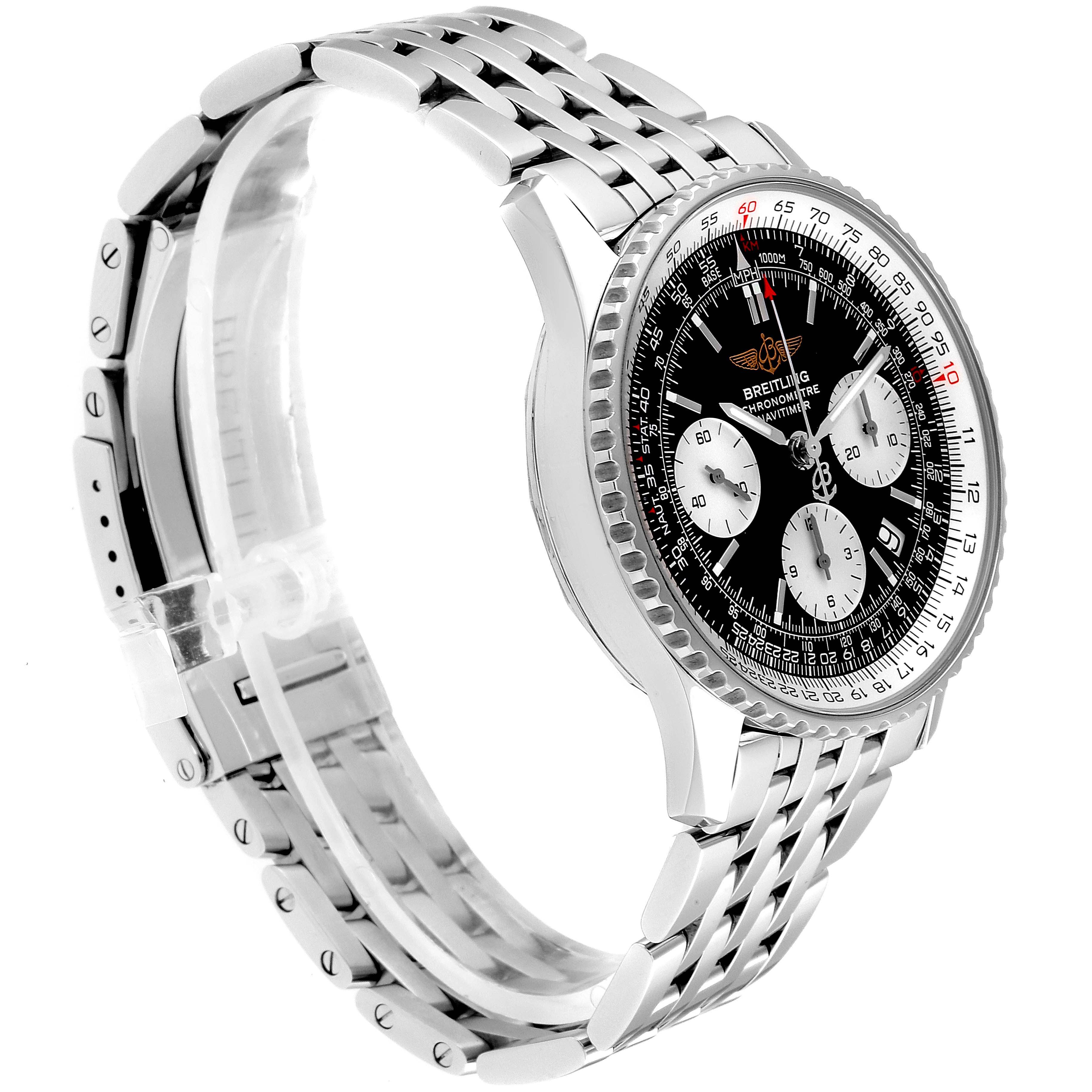 Breitling Navitimer Black Dial Chronograph Steel Mens Watch A23322 ...