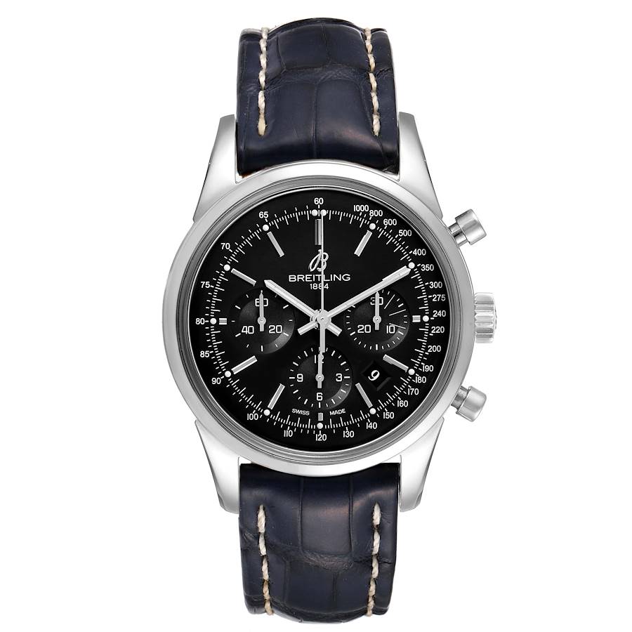 Breitling Men's Transocean GMT Chronograph Limited Edition Stainless Steel Automatic Watch (AB0451) | 43 mm Diameter | Certified Pre-owned | Tourneau