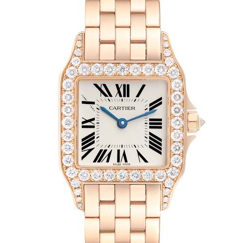 Photo of Cartier Santos Demoiselle Large Rose Gold Diamond Ladies Watch WF9007Z8