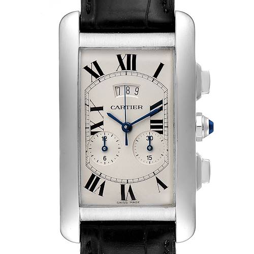 Photo of Cartier Tank Americaine White Gold Chronograph Mens Watch 2569