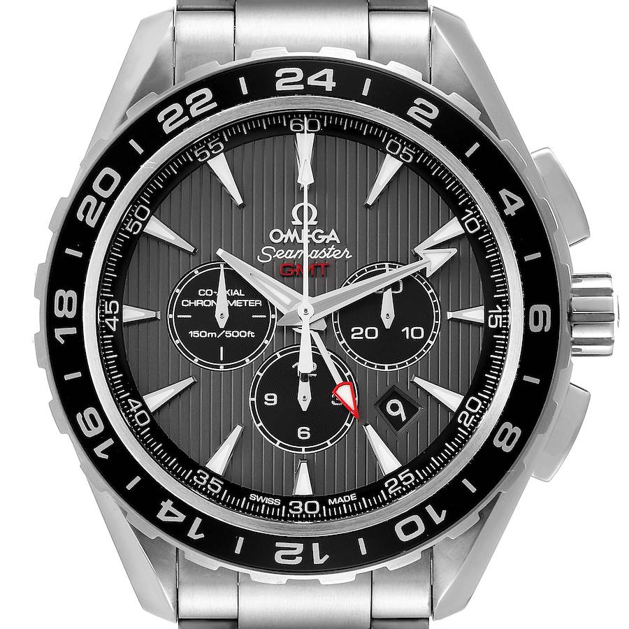 Omega Seamaster Aqua Terra GMT Chronograph Watch 231.10.44.52.06.001 Box Card SwissWatchExpo