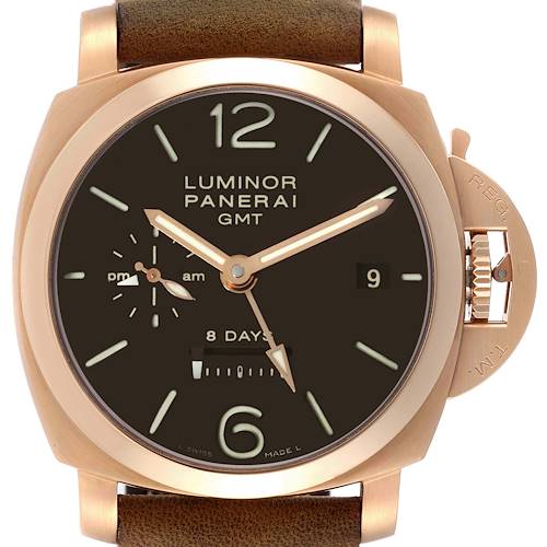 Photo of NOT FOR SALE Panerai Luminor 1950 8 Days GMT 18k Rose Gold Mens Watch PAM00289 Box Papers PARTIAL PAYMENT