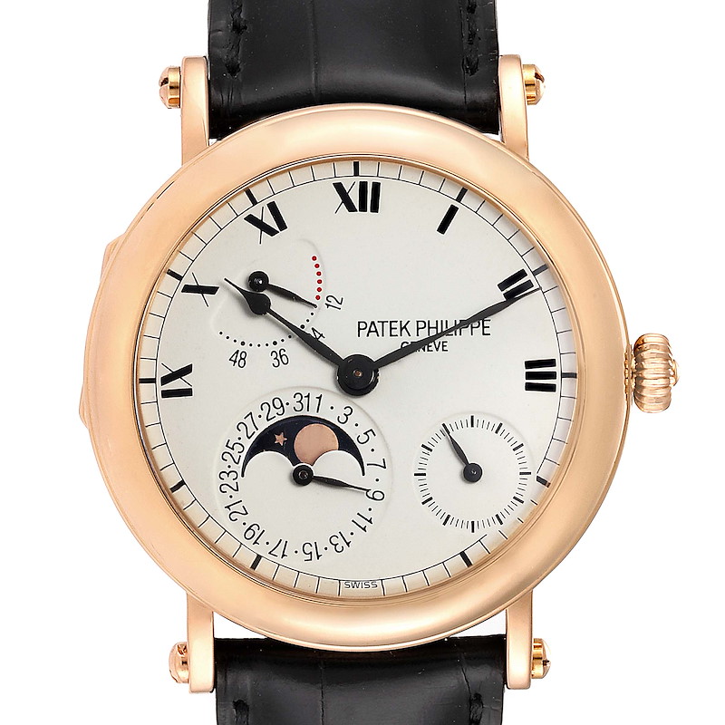 Patek Philippe Complications Power Reserve Moonphase Rose Gold Watch 5054 SwissWatchExpo