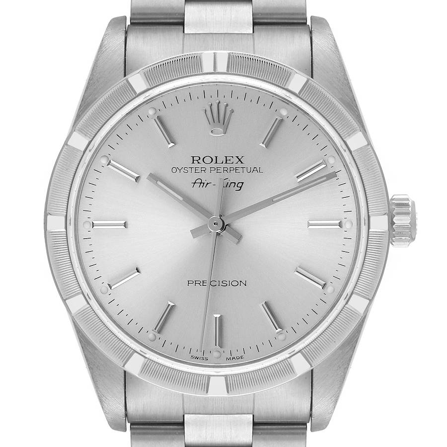 Rolex Air King Silver Dial 34mm Steel Mens Watch 14010 Box Papers SwissWatchExpo