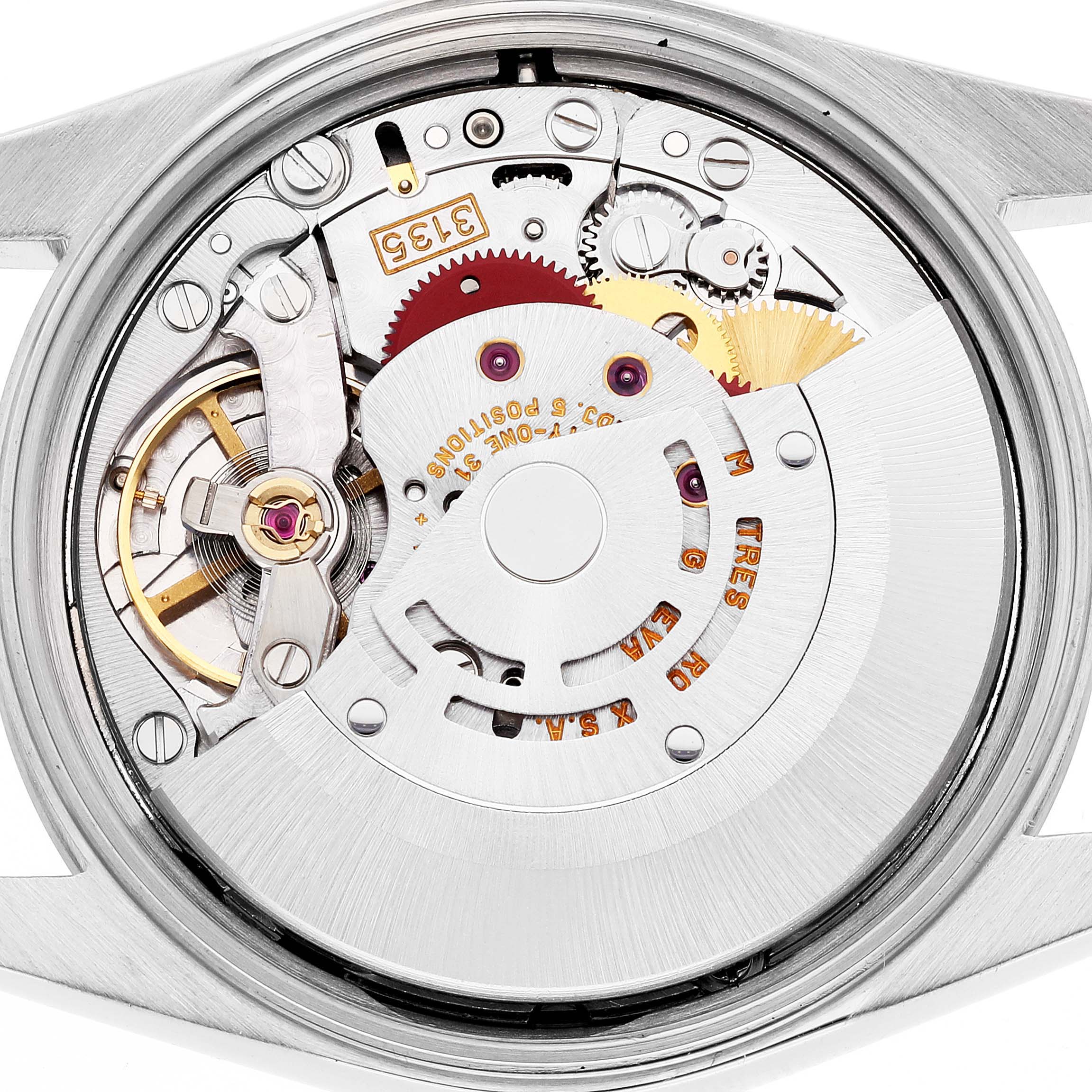 The image shows the back view of the internal mechanism of a Rolex Date 15200 Men's Stainless Steel White Dial 15200 Men's Stainless Steel White Dial model watch.