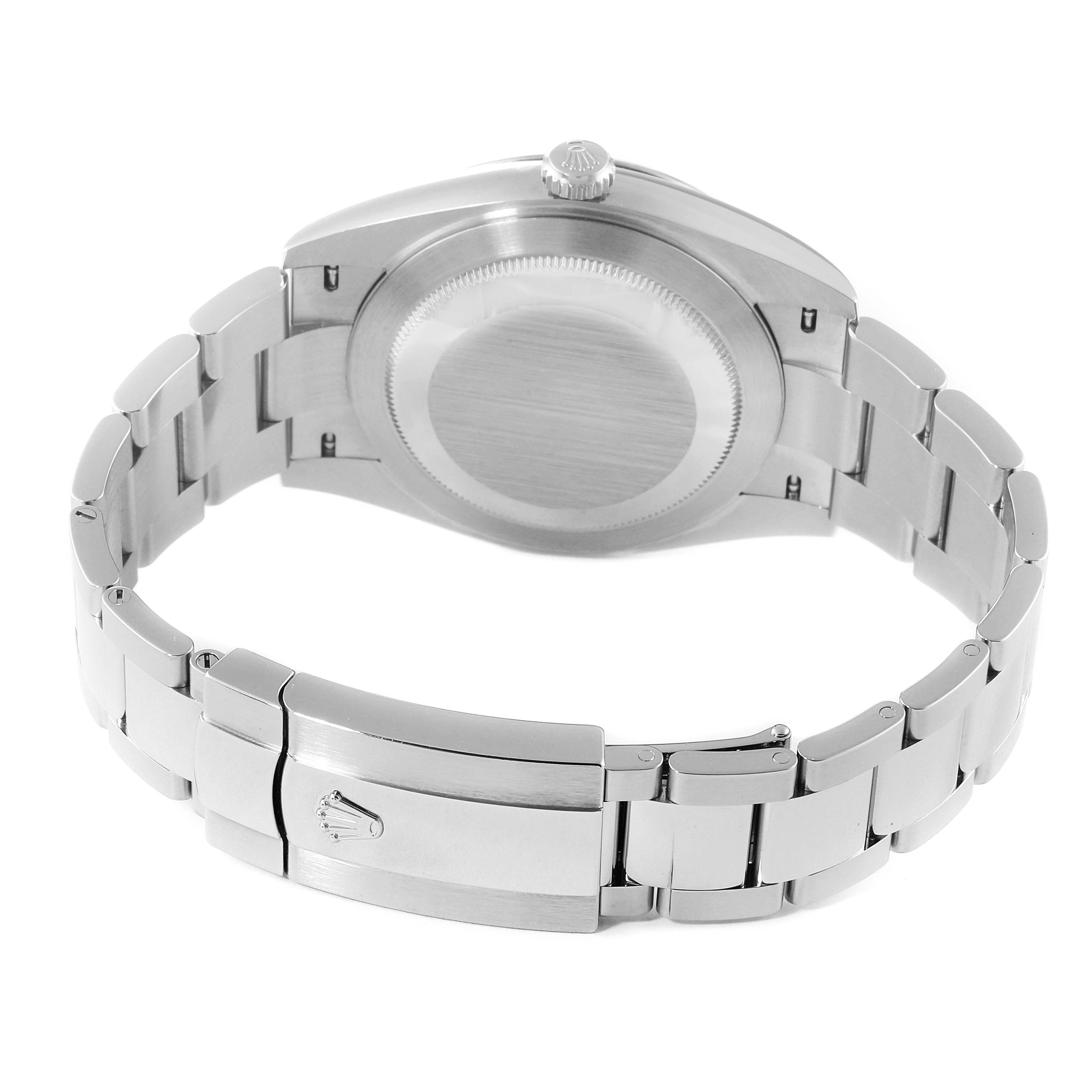 The image shows the back and bracelet of a Rolex Datejust 41 126334 Men's Stainless Steel White Dial 126334 Men's Stainless Steel White Dial watch with a closed clasp.