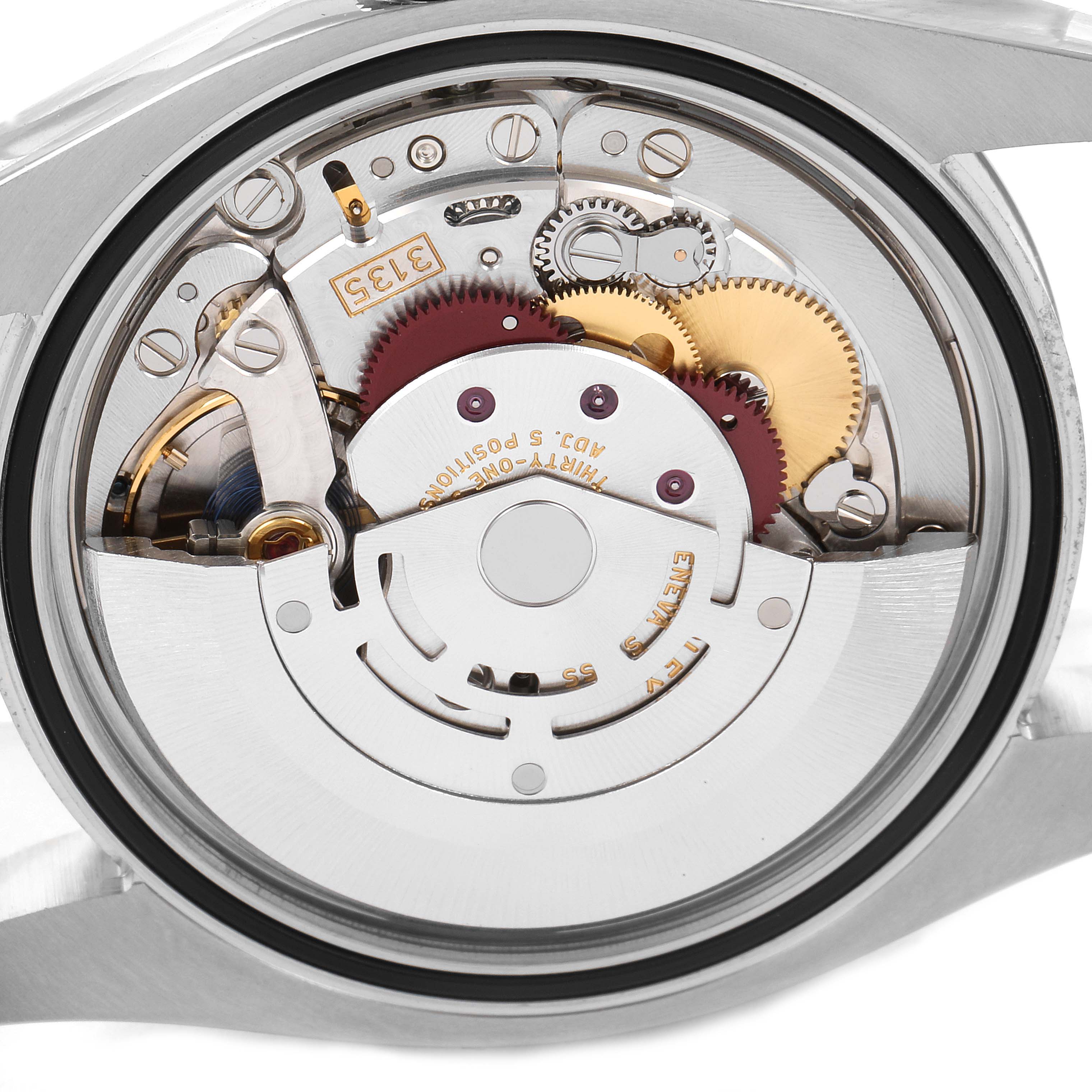 This image shows the internal movement mechanism of the Rolex Datejust 116234 Men
s Stainless Steel Black Dial 116234 Men
s Stainless Steel Black Dial watch from a back angle.